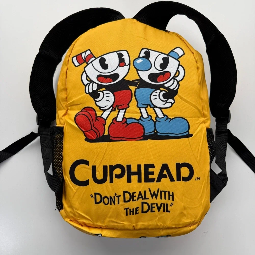 Cuphead And MugMan Loungefly Dont Deal with the Devil Backpack‎ Yellow Full Size